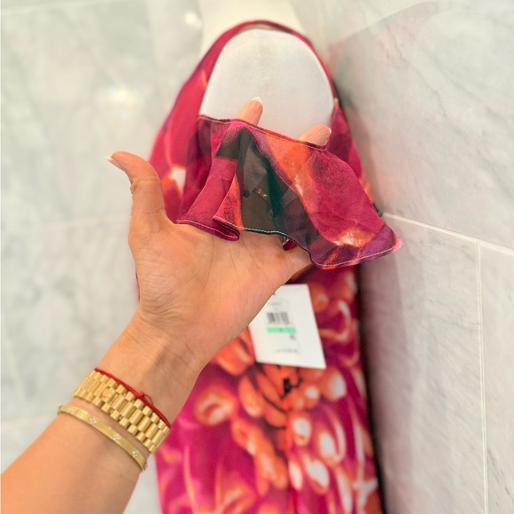 KENSIE Floral Print Cold Shoulder Dress - NWT $108 - WOMEN’S SIZE 8 - Picture 10 of 11